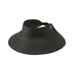 Helen Kaminski Black Straw Visor